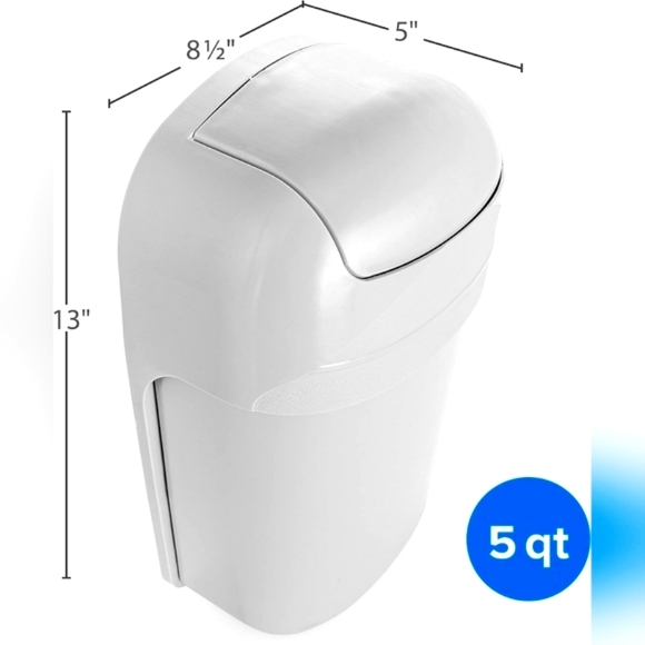 Camco 5 Quart Tight Space Cabinet-Mount Trash Can - Picture 2 of 6